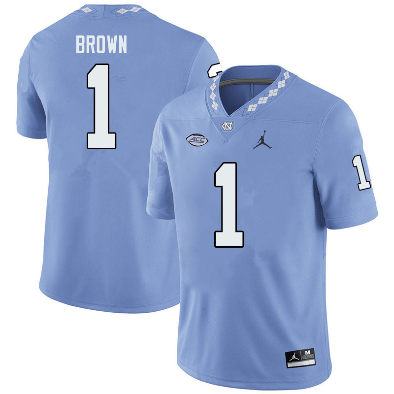 Jordan Brand Men #1 Khafre Brown North Carolina Tar Heels College Football Jerseys Sale-Blue